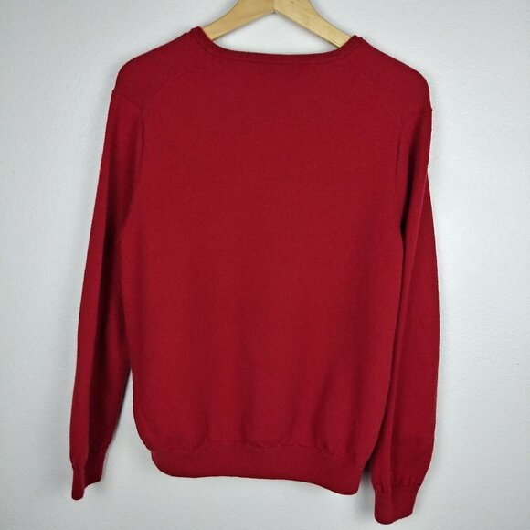 J CREW Burgundy 100 merino wool V-neck pullover sweater size XL - Picture 5 of 5